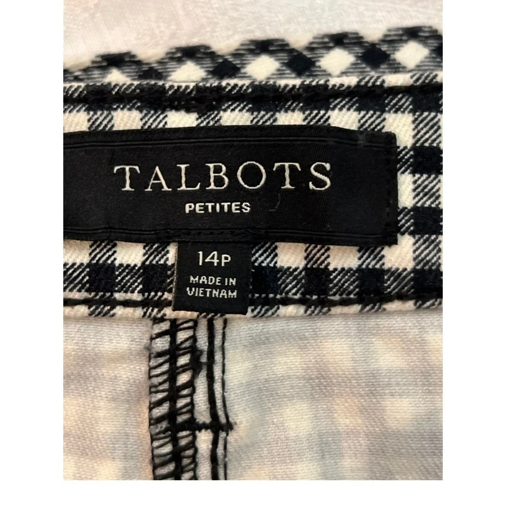 Talbots Gingham Pencil Skirt Black and White 14 Petite - Picture 5 of 7
